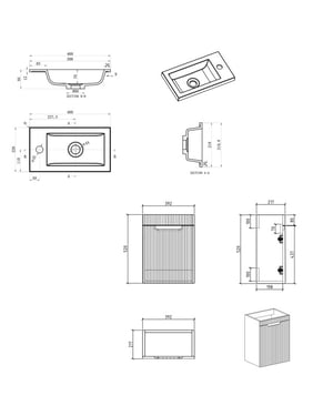 Badplaats Toiletmeubel thermis 40 x 22 cm - fonteinmeubel met