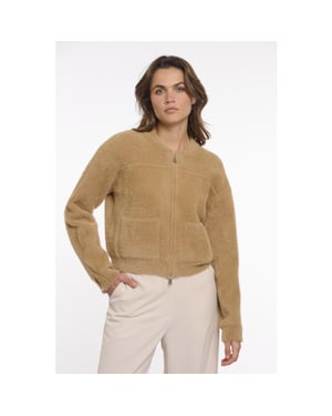 Rino & Pelle short cardigan with zipper closure bento.5002622 11013 burlywood