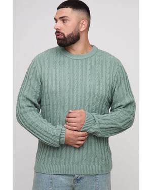 Plus Basic Regular Fit Cable Knit Jumper
