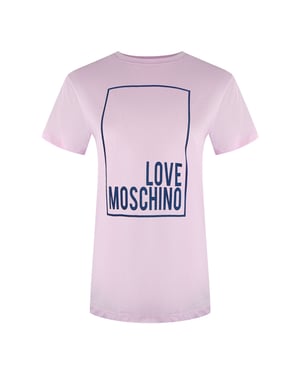 Love Moschino Box Logo Roze T-shirt