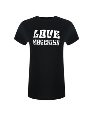 Love Moschino Groovy Logo Zwart T-shirt