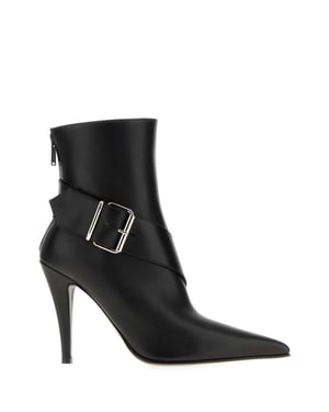 Black Leather Ankle Boots