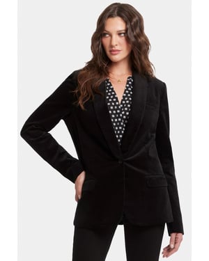 Tuxedo Jacket Velours Zwart | Zwart