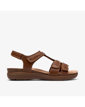 April Cove Dark Tan Lea Sandals