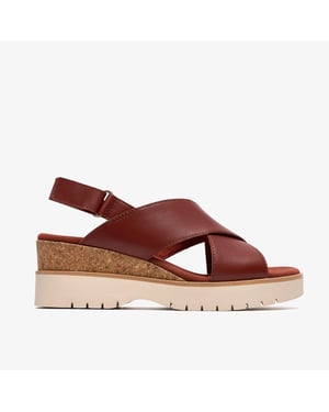 Diaz Cross Burnt Orange Lea Sandals