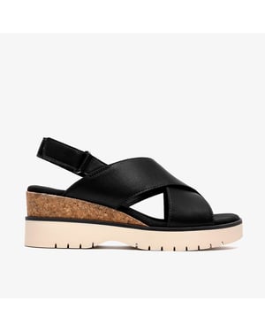 Diaz Cross Black Leather Sandals