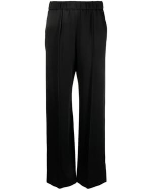 Black Satin Palazzo Pants