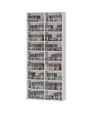 4goodz Dvd-rek of cd-opslagrek met 14 aanpasbare planken 18 vakken -