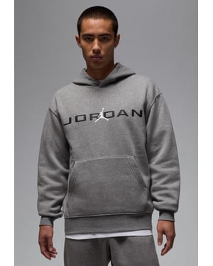 Nike Mens Essential Fleece Air Stretch Overhead Hoodie in Dark Grey