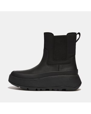 Women's Fit Flop F-Mode Water-Resistant Flatform Chelsea Boots in Black