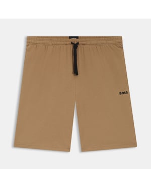 Men's Boss Mix&Match Stretch Cotton Lounge Shorts in Beige