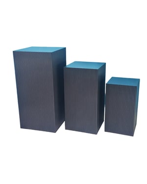 House Vitamin Set of 3 square black mdf side tables / display pedestals – 50, 65 & 80 cm