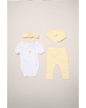 4-Piece Lemon Print Baby Outfit Set