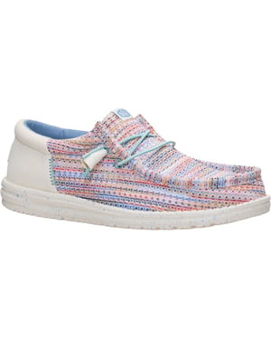 HEYDUDE Wally Funk Multi Mesh Polyester Heren Egret/Multi Moccasins Schoenen