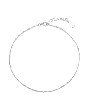 Sterling Silver Beaded Anklet