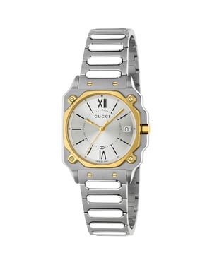 Gucci YA166506 G-Flat Silver Dial Unisex Watch
