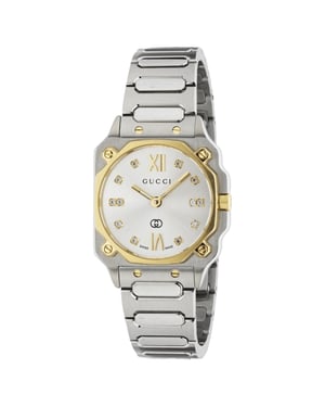 Gucci YA166503 G-Flat Silver Dial Ladies Watch