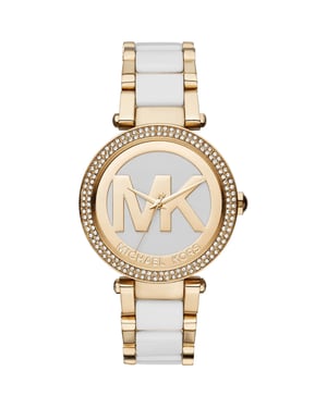Michael Kors Parker MK6313 Witte Wijzerplaat 39mm Dames Gouden & Witte Horloge
