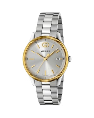 Gucci YA1264233 G-Timeless Klocka med silverfärgad urtavla för män och kvinnor