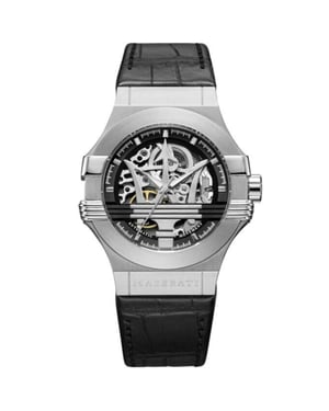 Maserati Potenza R8821108001 Automatic 42mm Black Skeleton Dial Men's Watch