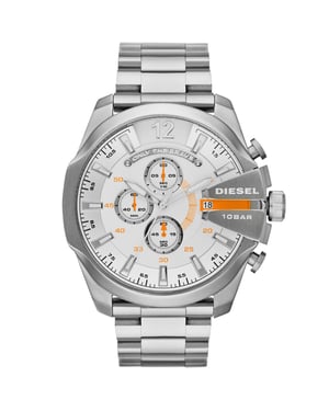 Diesel Mega Chief DZ4328 Chronograaf 51mm Zilveren RVS Herenhorloge