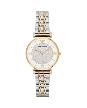 Emporio Armani AR2076 Dames Two-Tone RVS Chronograaf Horloge 32mm