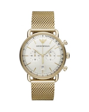 Emporio Armani AR11315 Heren Chronograaf Horloge - Gouden RVS