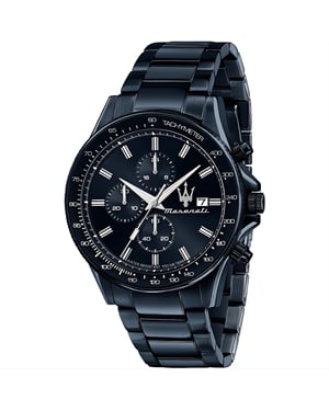 Maserati Sfida chronograaf herenhorloge met blauwe wijzerplaat - Model R8873640023