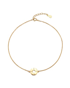 Gold Plated Floating Compass Anklet