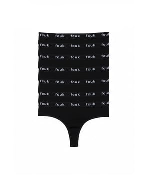 Black 7 Pack Cotton Fcuk Ladies Thongs