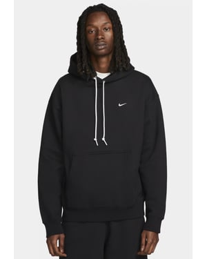 Nike Solo Swoosh Mens Fleece Pullover Hoodie in Black