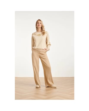 Smashed Lemon Sweater met goudkleurige borduring |