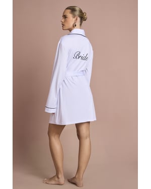 Bridal 'Bride' Jersey Embroidered Mini Robe