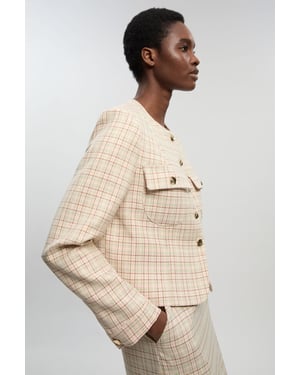 Tailored Check Cropped Jacket
