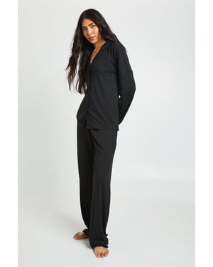 Tall Soft Touch Button Through Shirt and Trouser Pyjama Set