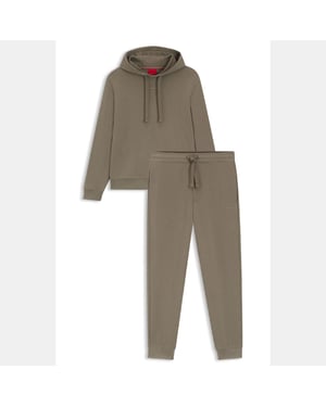 Men's Hugo Dapo Dayote Contrast Logo Tracksuit in Grey