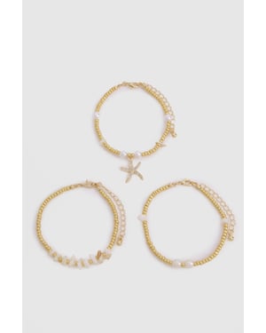 Starfish & Pearl 3 Pack Bracelets