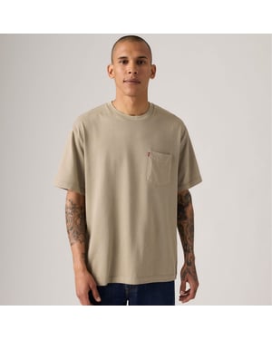 Men's Levis Housemark Pocket T-Shirt in Khaki