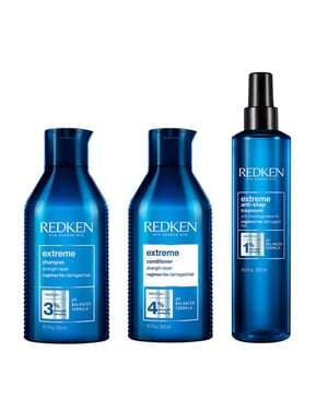 Redken Extreme Shampoo 300ml, Conditioner 300ml And Anti-snap 250ml Pack