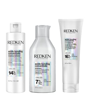 Redken Acidic Bonding Concentrate Intensive Pre-treatment, Shampoo And 5-minute Liquid Hair Mask Bundle