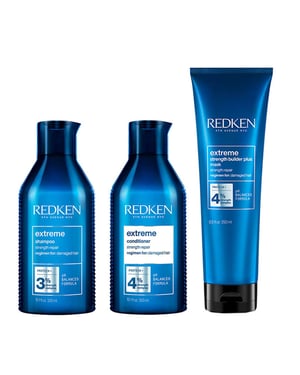 Redken Extreme Shampoo 300ml, Conditioner 300ml & Strength Builder Plus Mask 250ml Pack