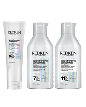 Redken Acidic Bonding Concentrate Shampoo, Conditioner And 5-minute Liquid Hair Mask Bundle