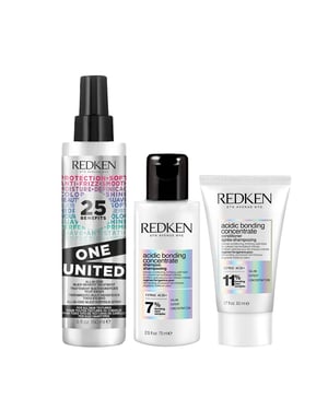 Redken One United Treatment 150ml, Acidic Bonding Concentrate Shampoo 75ml And Conditioner 50ml