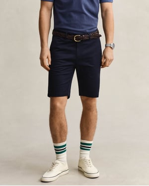 Slim Fit Chino Shorts in Dark Blue