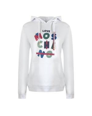 Love Moschino Jumble Logo Witte Hoodie