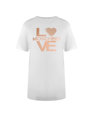 Love Moschino T-shirt Met Opvallend Logo In Wit
