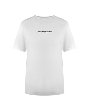 Love Moschino T-shirt Met Opvallend Logo In Wit