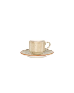Bonna Espresso kopjes & schotel aura terrain porselein set van 6