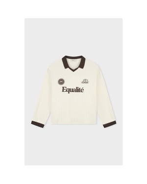 Equalité Ash knit longsleeve polo brown off