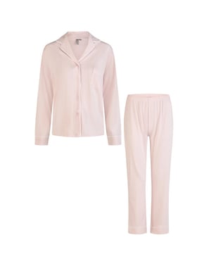 By Louise Dames pyjama set lang modal met knoopsluiting